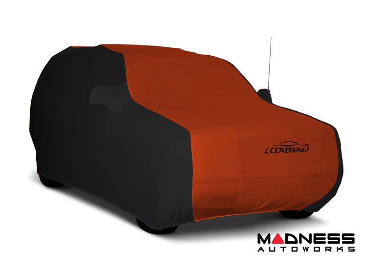 Volkswagen ID. Buzz Custom Fit Vehicle Cover - Satin Stretch - Orange w/ Black Sides + Rear Passenger Charger Port Flap